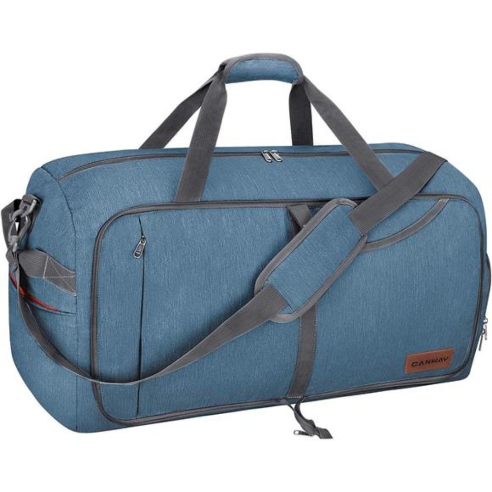 65L Travel DuffelBag,Foldable Weekender Bag with Shoes Compartment for Men Women